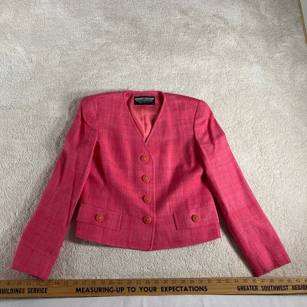 Herbert Grossman Cynthia Sobel Pink Vintage Blazer Jacket Womens 4 ILGWU USA